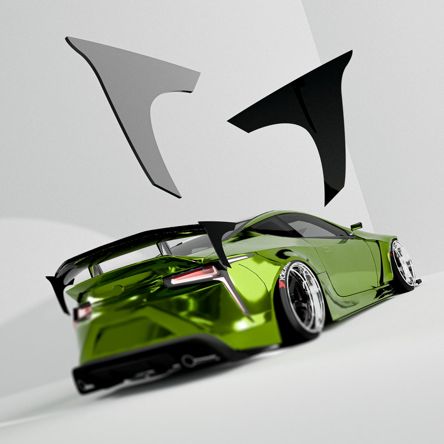 Universal Racing Spoiler End Plates, Black, Aerodynamic Wing Side Plates R2