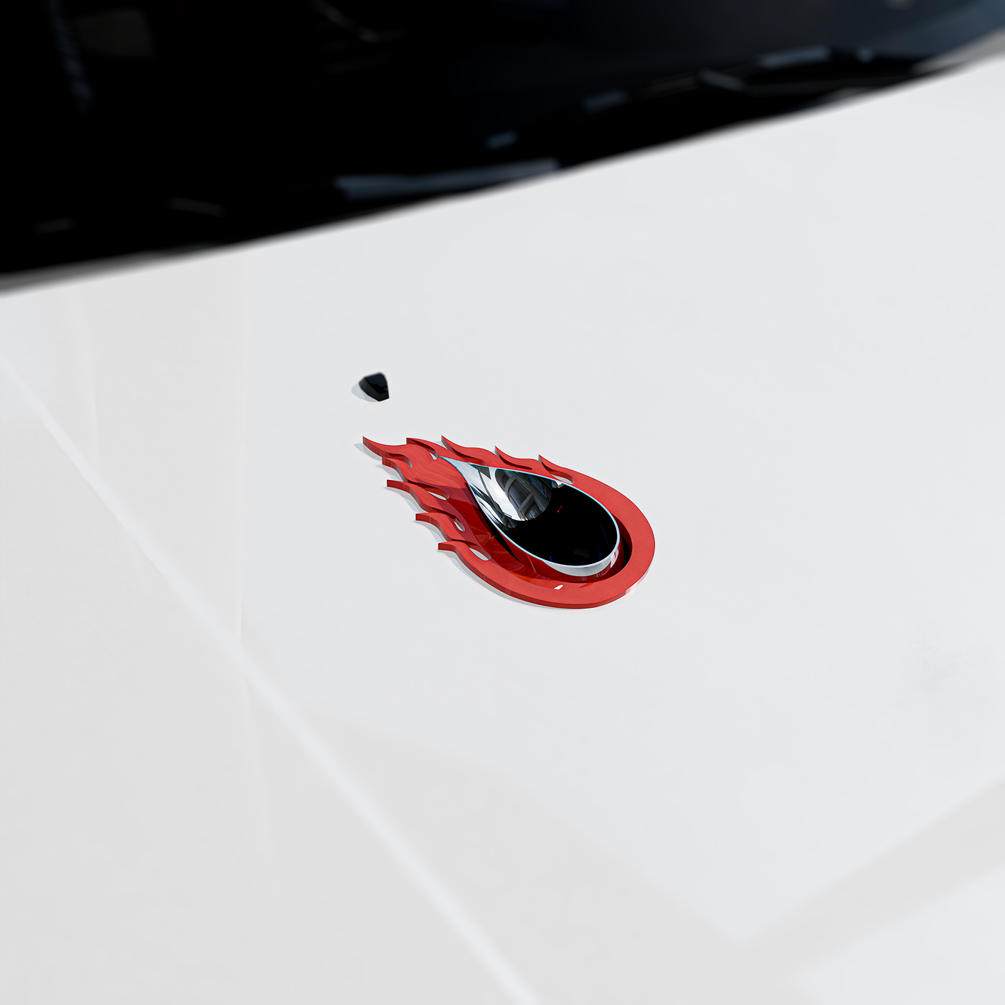 Flame Design Decorative Trim Plate for Teardrop Exhaust Tip, Heat-Resistant Resin 2''