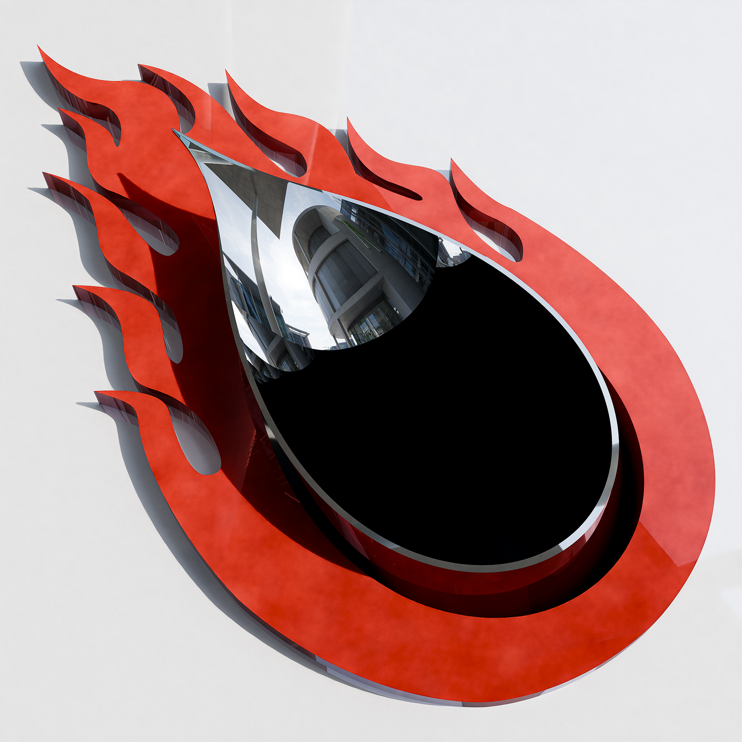Flame Design Decorative Trim Plate for Teardrop Exhaust Tip, Heat-Resistant Resin 2''