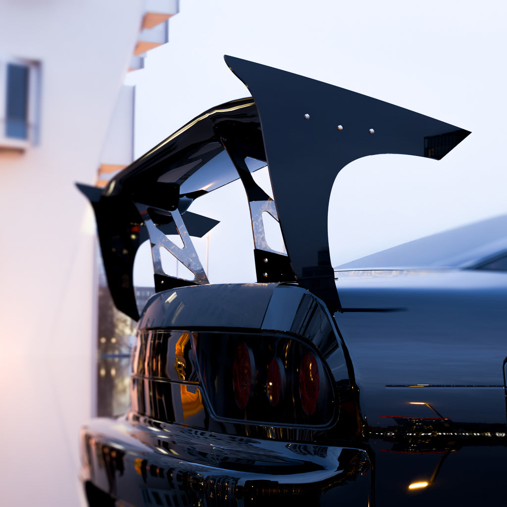 Universal Racing Spoiler End Plates, Black, Aerodynamic Wing Side Plates R2