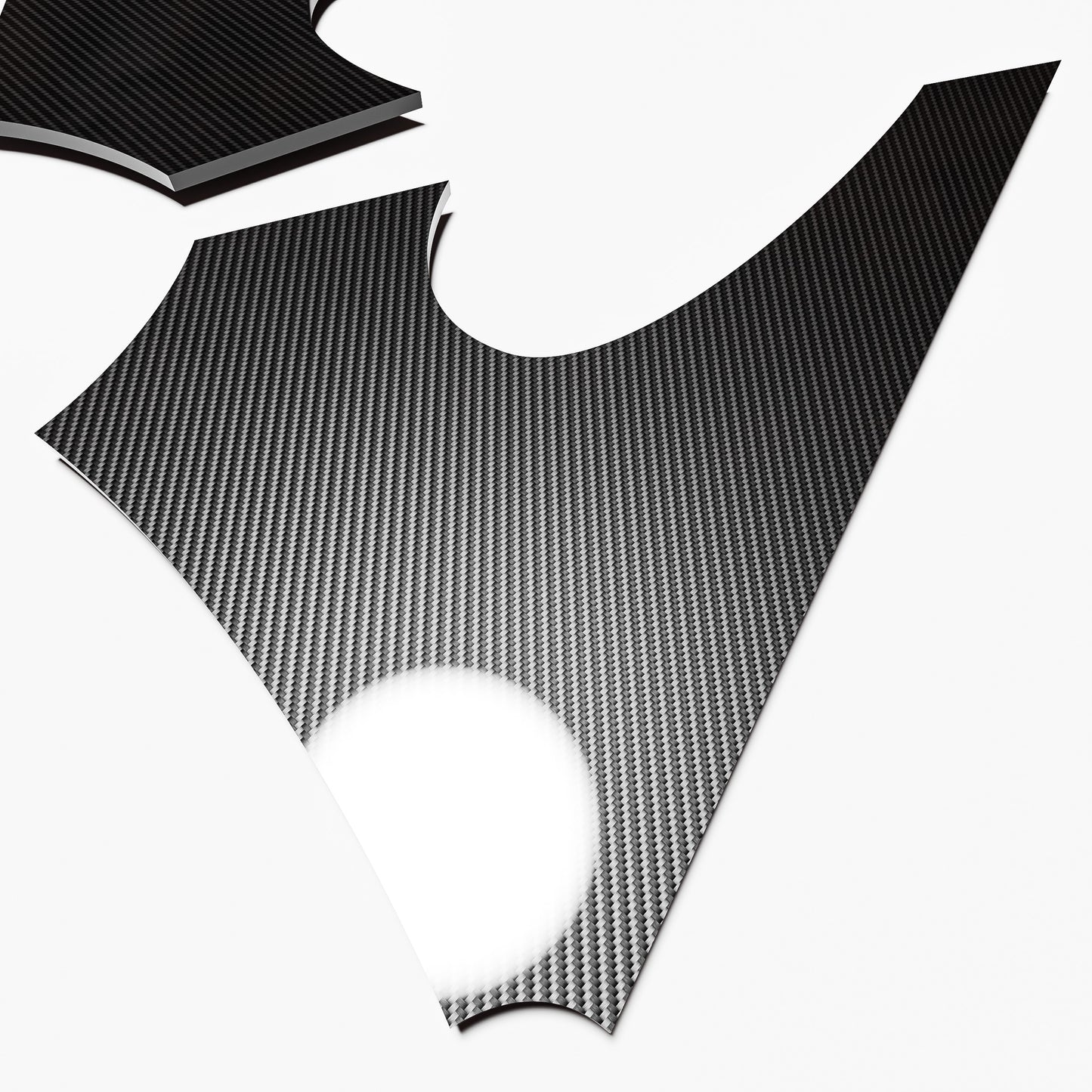 3K Carbon Fiber End Plates for Spoilers - The Battle Design - 18"x12" Raw (Un-Drilled) - Universal Fit - DIY Custom Mounting - Pair (Left+Right)
