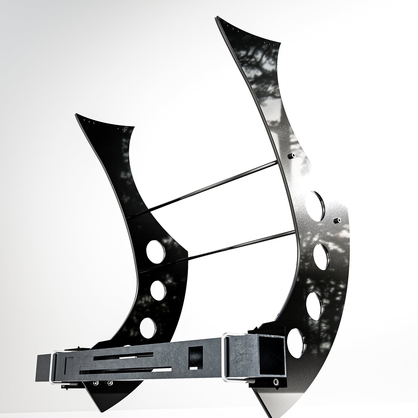 Universal Carbon Fiber Wing Mounting Plates - Heavy Duty 1x1" Square Tube Adapters for Chassis-Mounted Spoilers Complete Bracket System for Aftermarket Wings (No Drilling Required)